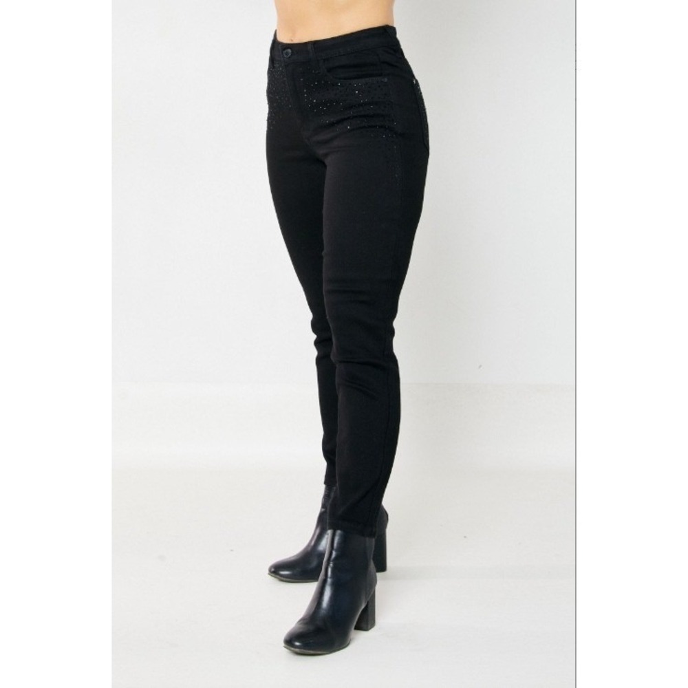 Judy Blue Black Rhinestone Slim Fit Jeans Size 11/30‎ Glam Sparkle Denim - Picture 3 of 14